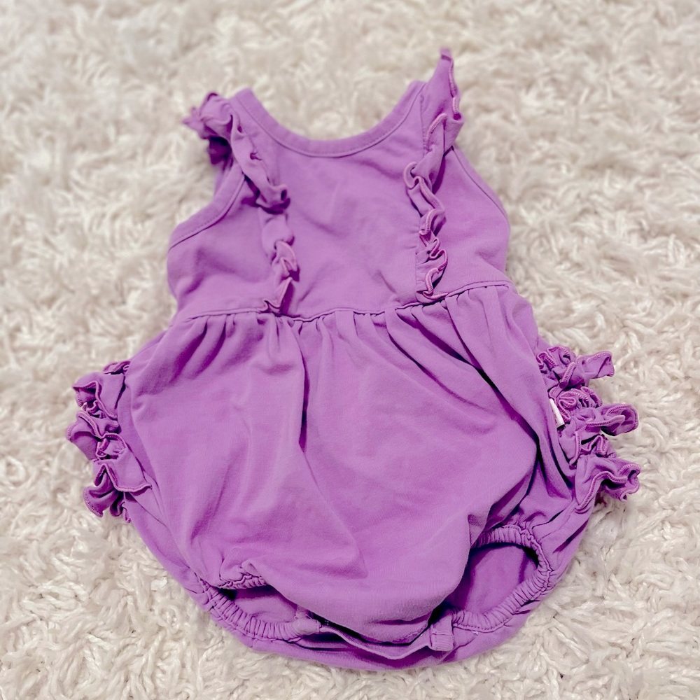 Ruffle butts purple romper 0-3 months